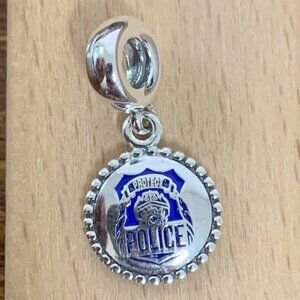 Pandora Police Badge Exclusive Charm Dangle Pendant, S925 Silver Bracelets